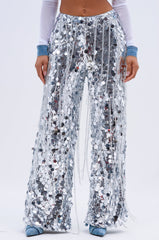 EXPENSIVE TASTE STRETCHY SEQUIN CHAIN PANTS