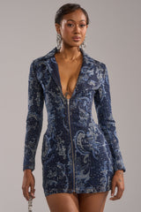 INTO SOMETHING BETTER DENIM BLAZER MINI DRESS