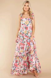 Delilah Floral Square Neck Wide Strap Maxi Dress