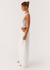 Above Ground Sequin Maxi Dress - White