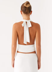 Ashi Cowl Top - White