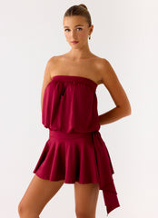 Forever Young Mini Dress - Dark Cherry