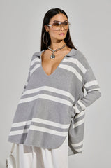 POLLEE STRIPED KNIT MINI DRESS
