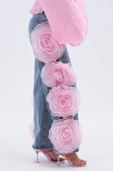 FLOWER GIRLIE APPLIQUE DENIM JEANS