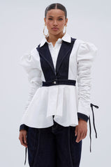 I ADORE YOU BUTTON DOWN BLOUSE