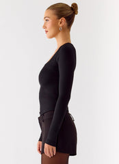 Kiely Long Sleeve Top - Black