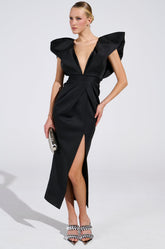 GAGA AT THE OSCARS PUFF SLEEVE MAXI DRESS
