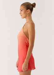 Palm Sugar Beaded Mini Dress - Sunset Ombre
