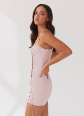 Christina Lace Up Mini Dress - Lavender