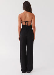 Jadey Waffle Pants - Black