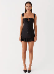 Kamielle Frill Mini Dress - Black