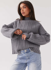 Riley Knit Sweater - Storm Grey