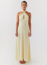Adrienne Linen Maxi Dress - Lemon