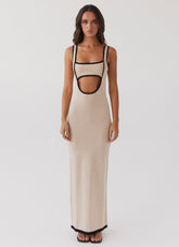 Lost In Paris Knit Maxi Dress - Tapioca