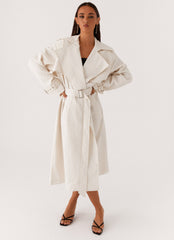 Phoenix Oversized Trench Coat - Ivory