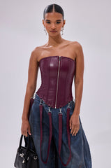 FAN FAVORITE FAUX LEATHER CORSET