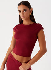 Shes A Lady Top - Red
