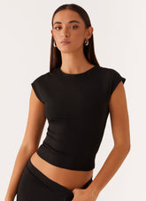 Shes A Lady Top - Black