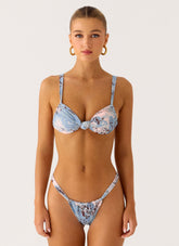 Tainy Scrunch Bikini Bottoms - Aqua Blur