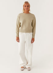 Thelma Oversized Knit Sweater - Pastel Green