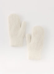 Winter Blaze Knit Mittens - Cream