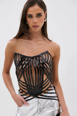 MATRIX CUTOUT VINYL CORSET TOP