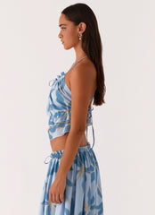 Zaya Backless Top - Opulent Blue