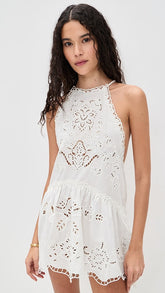 White Richilieu Mini Dress