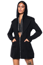 BUSINESS PARTY HOODED BLAZER DRESS