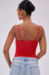 BURNING PASSION LACE BODYSUIT IN RED
