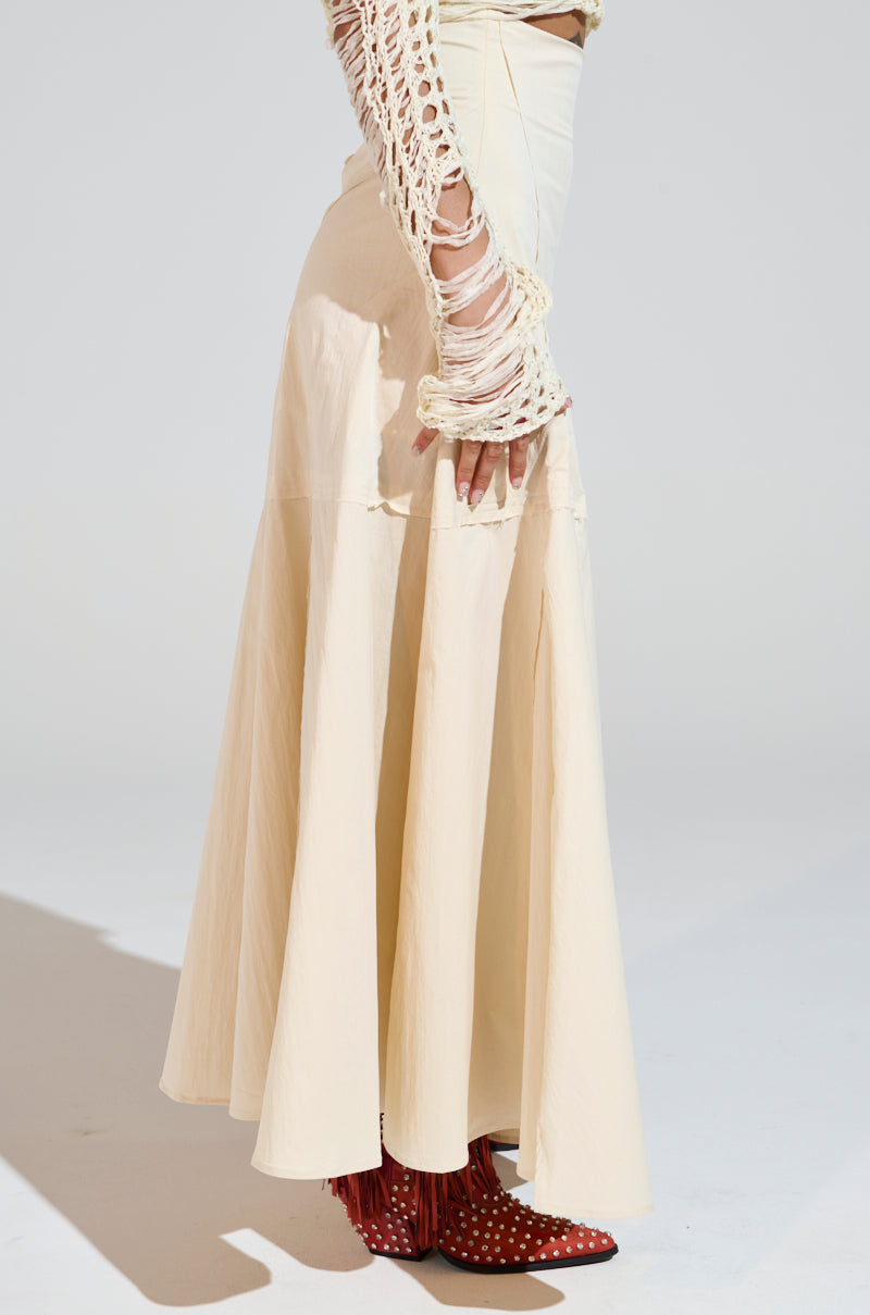 CLAIRE EXPOSED SEAMS MIDI SKIRT