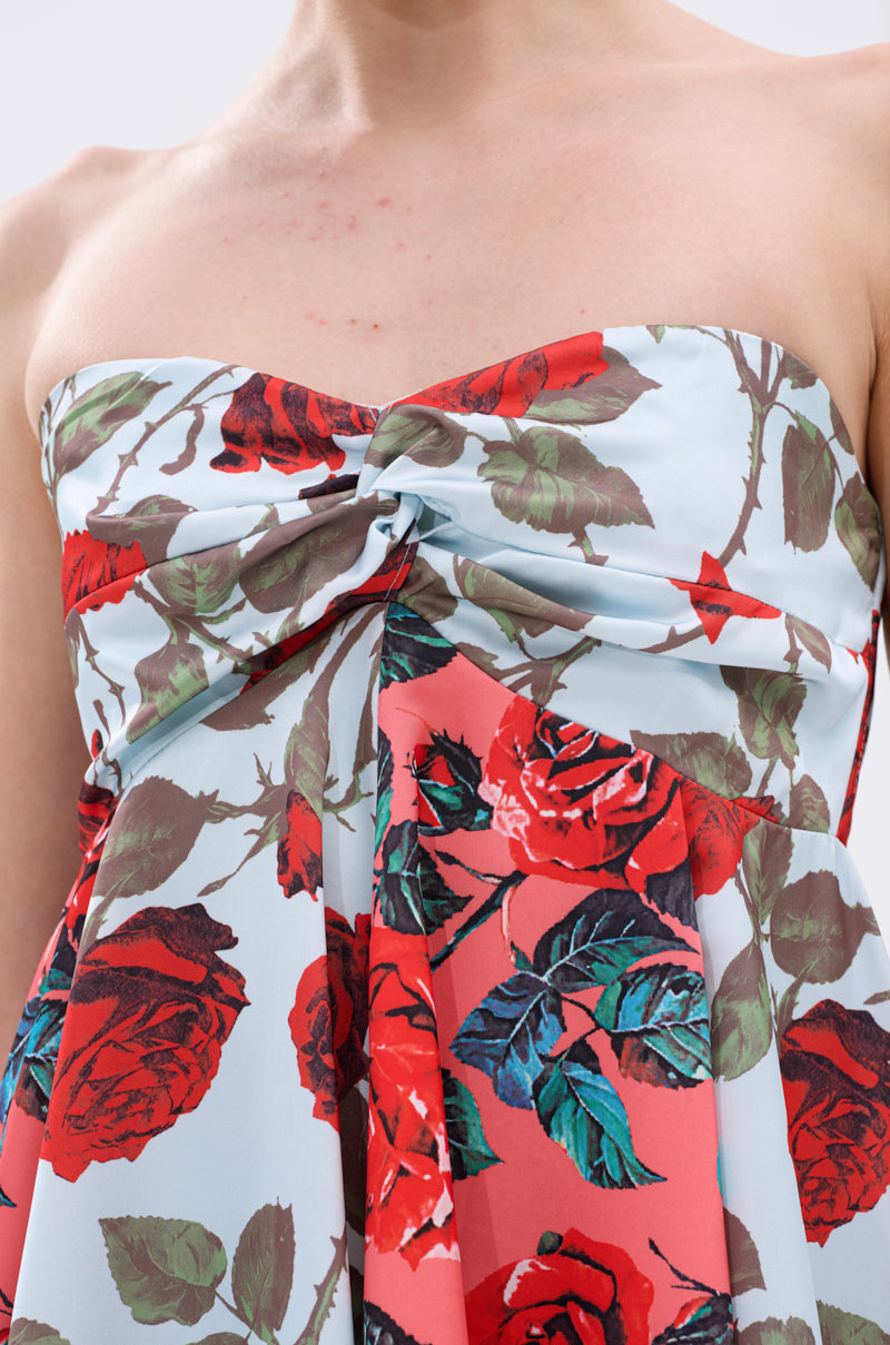 ON VACAY PRINTED SATIN MINI DRESS
