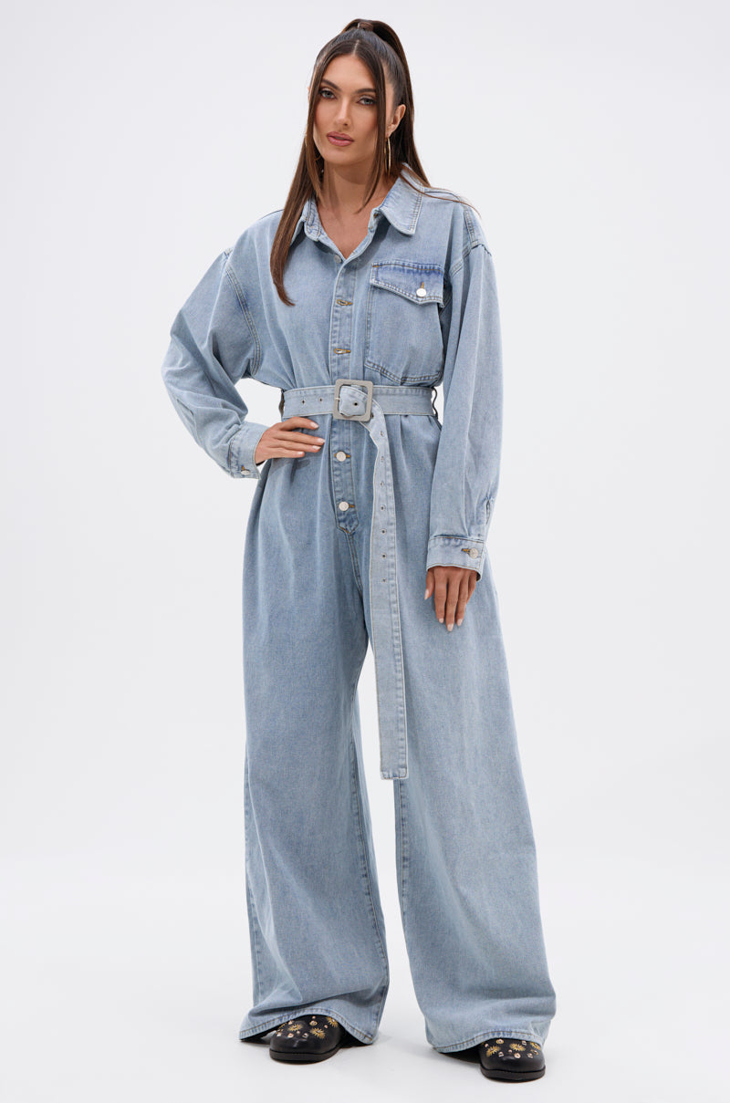 NOT TODAY EXTREME OVERSIZED DENIM JUMPSUIT