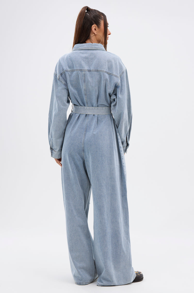 NOT TODAY EXTREME OVERSIZED DENIM JUMPSUIT