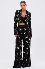 OLD FLAME EMBELLISHED TROUSER IN BLACK
