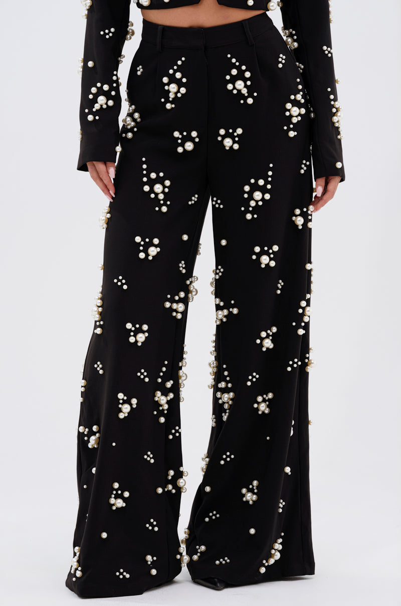 OLD FLAME EMBELLISHED TROUSER IN BLACK