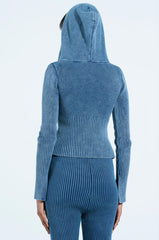HOT GIRL ZIP UP SWEATSHIRT IN NAVY