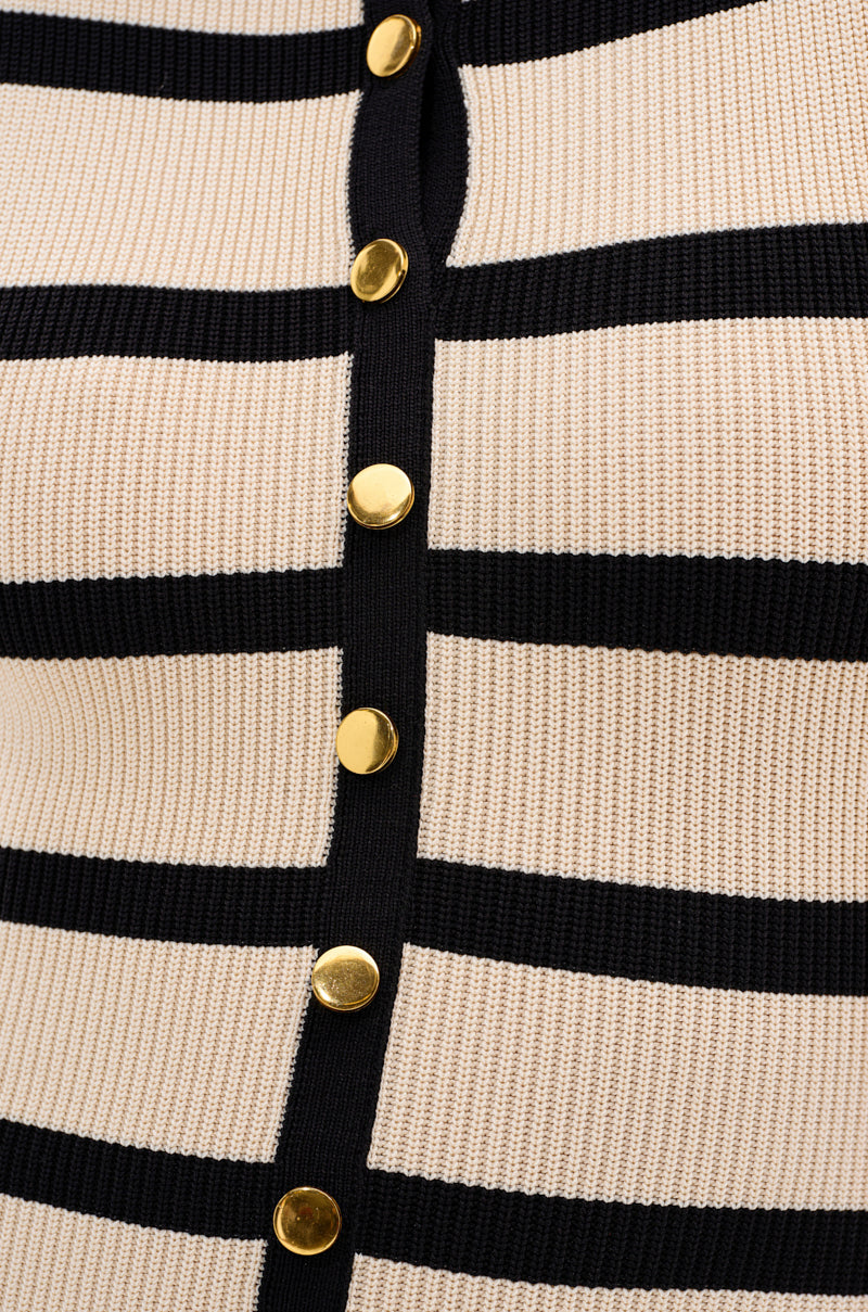 KAREN STRIPE KNIT MIDI DRESS