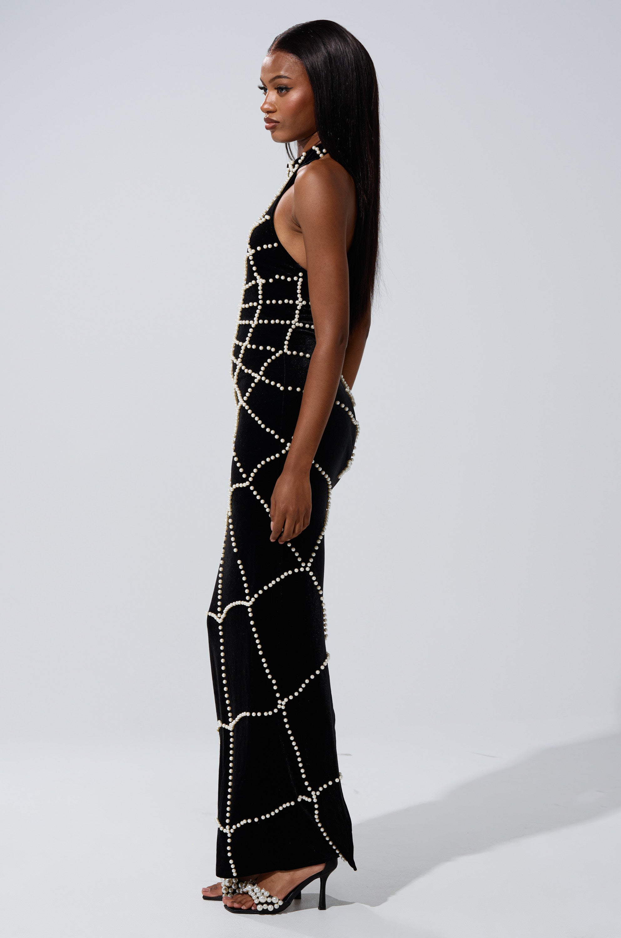 MARYJANE MAXI DRESS WITH PEARLS