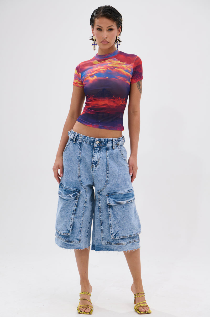 HEAD IN THE CLOUDS MESH SHORT SLEEVE TEE