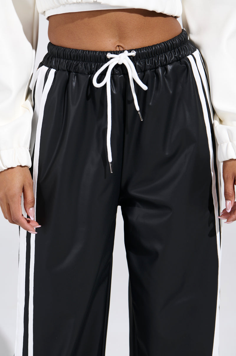 BELLERS PU TRACK PANT IN BLACK