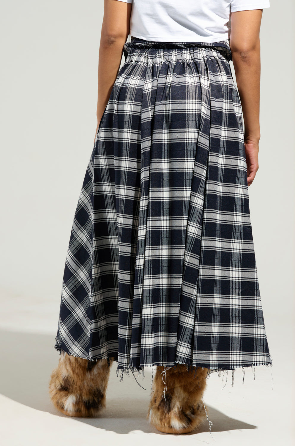 NEED YOU PLAID MAXI SKIRT