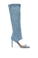 AZALEA WANG ALISHAS DENIM GLADIATOR STILETTO SANDAL