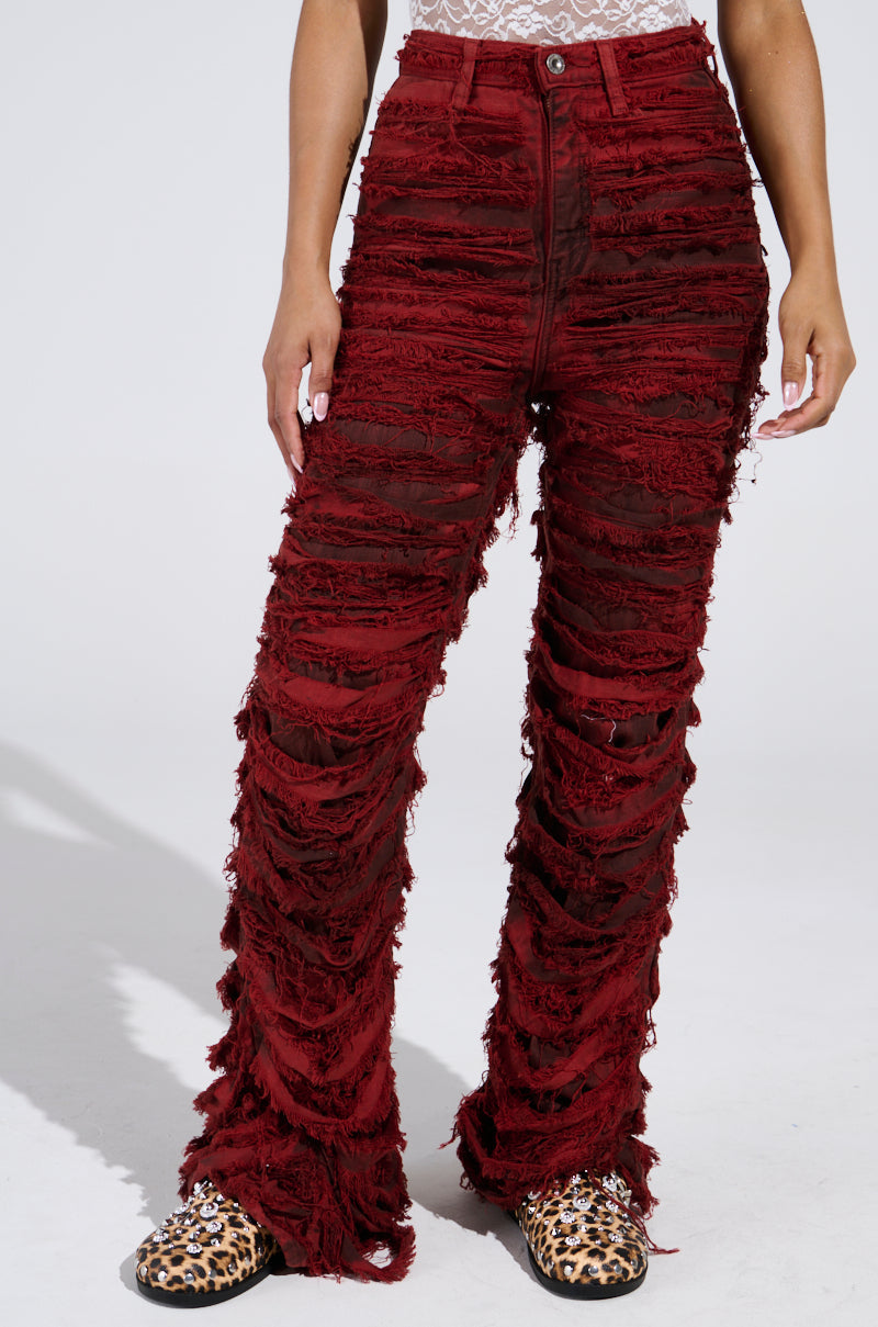 ON FIRE DISTRESSED DENIM PANT