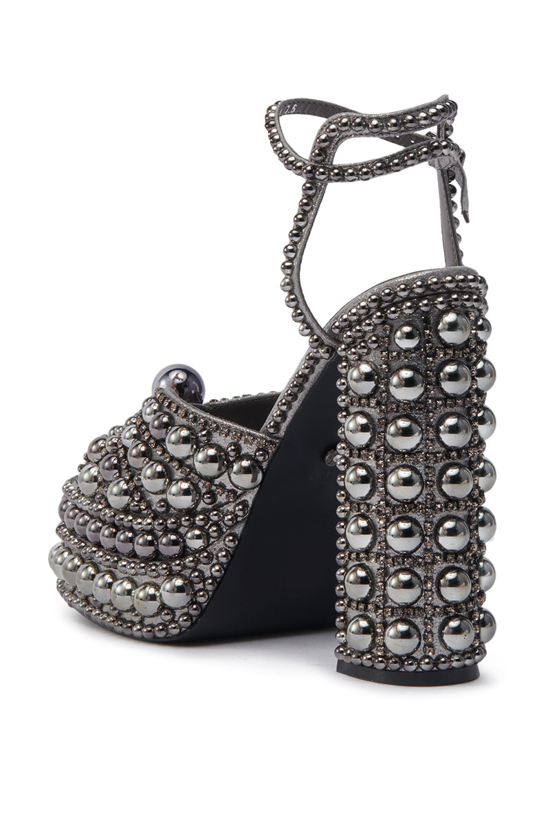 AZALEA WANG ASTRELLA HEMATITE EMBELLISHED SANDAL