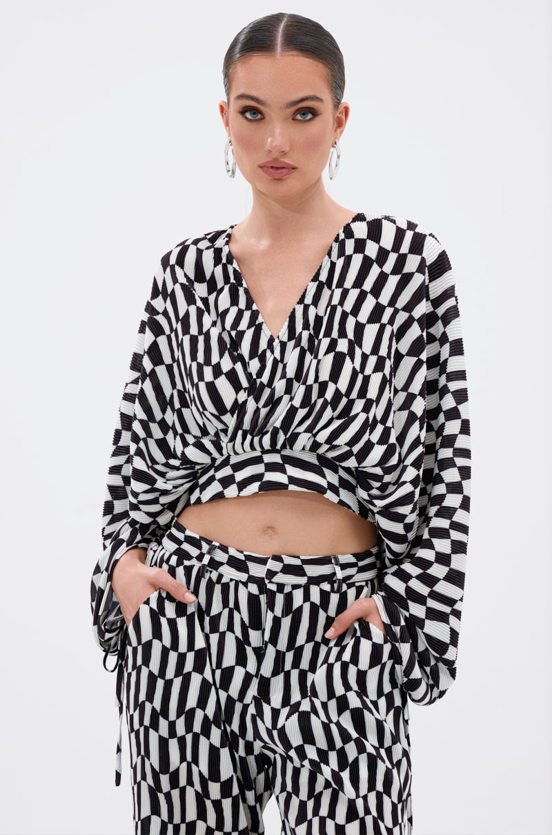 BARI CHECKERED BLOUSE