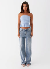 Bella Lou Tube Top - Blue