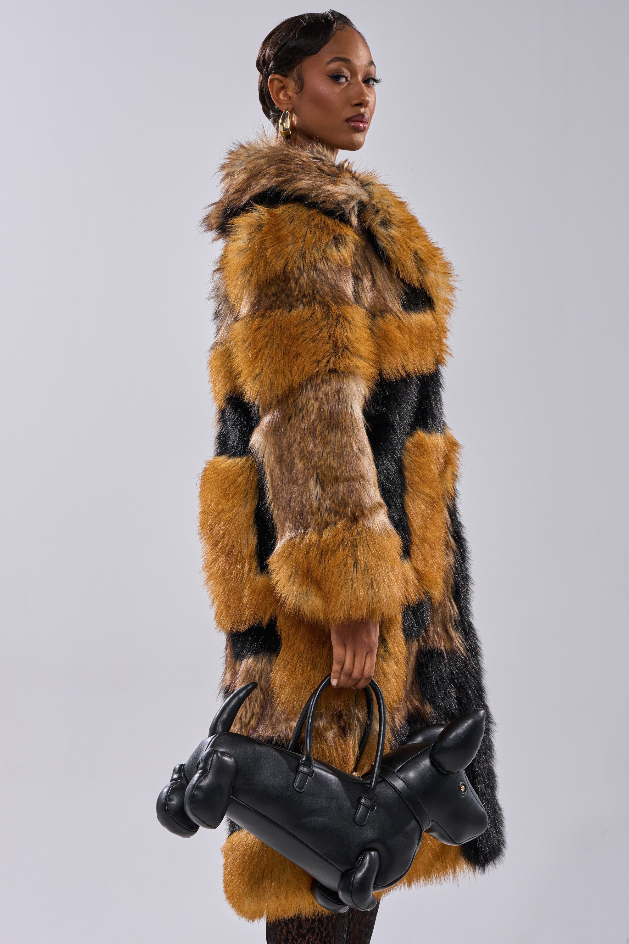 COSMO PATCHWORK FAUX FUR
