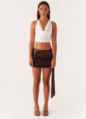 Cosmopolitan Sequin Mini Skirt - Maroon
