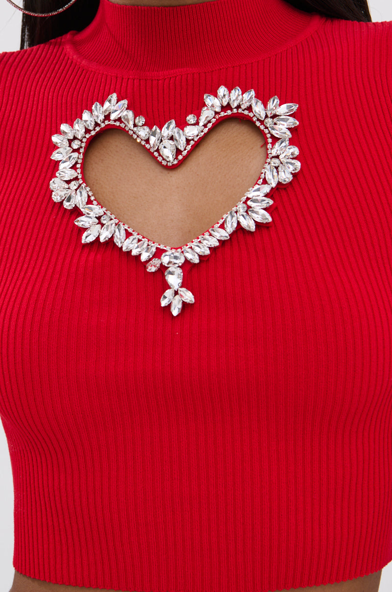 HEART YOU TEE IN RED